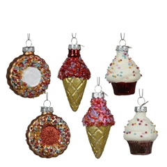 Christmas Bauble Hanging Food 75mm 6ass.
