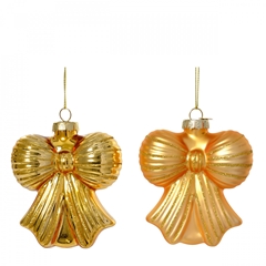 Christmas Bauble Hanging Bow 100mm Ass.