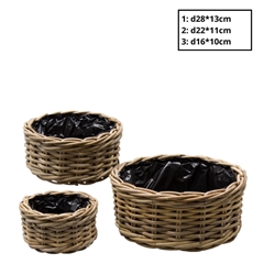 Basket Sets Rattan Terima Tray S/3 D28*13cm