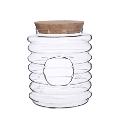 Glass Terrarium Rib Cork D13.5*16cm