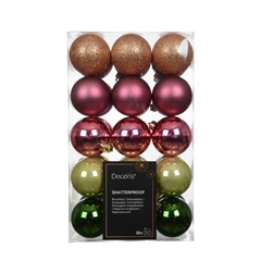 Christmas Bauble Ball Plastic 60mm X30 Ass.
