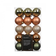 Christmas Bauble Ball Plastic 60mm X30 Ass.