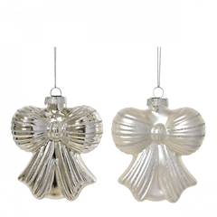 Christmas Bauble Hanging Bow 100mm Ass.