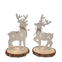 Christmas Deco Reindeer Felt D11*19cm Ass.