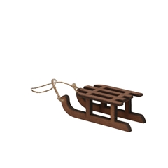 Christmas Deco Hanging Sled Wood 9cm X4