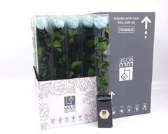 Rosa Preserved Stem Light Blue 50cm