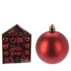 Christmas Bauble Christmas Mix Plastic 3-11cm X32