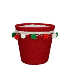 Christmas Potcover Pompon D13.5*13cm