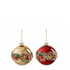 Christmas Bauble Ball Glass 80mm Glitter