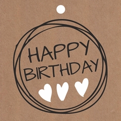 Labels Card 7*7cm X20 Happy Birthday