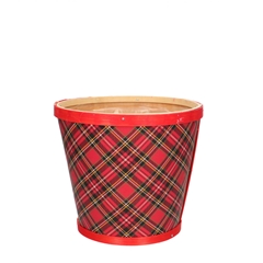 Christmas Wood Squares Pot D17*15cm
