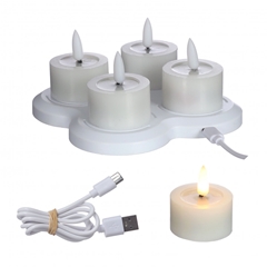Candle Led Tealights D4.5*2.5cm S/4 USBc