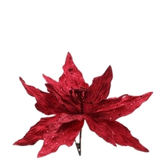 Christmas Deco Clip Poinsettia 28cm