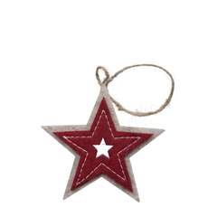 Christmas Deco Hanging Star Felt 9cm