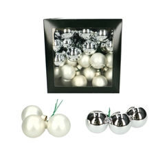 Christmas Bauble Ball/wire 40mm Combi X36
