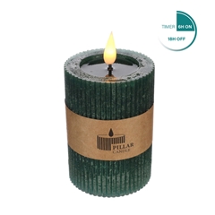 Candle Led Cylind.rib D07*10cm Ex.AAA