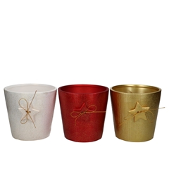 Christmas Ceramics Pot Star D13*12cm
