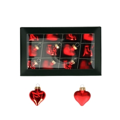 Christmas Bauble Ball 40mm Heart X12