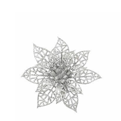 Christmas Deco Clip Poinsettia 8cm X6