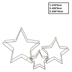 Christmas Hanging Star S/3 38*10cm