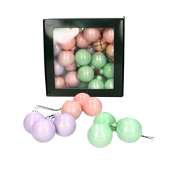 Christmas Bauble Ball/wire 40mm Pearl X36