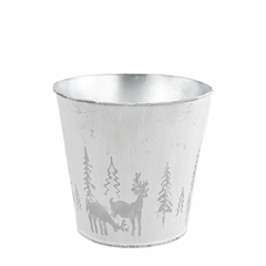 Christmas Zink X-mas Pot D15.5*15cm