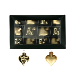 Christmas Bauble Ball 40mm Heart X12