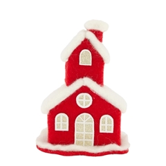 Christmas Deco Santa Church 14*9*17cm