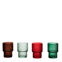 Candlelight Glass Holiday D06.5*9cm Ass.