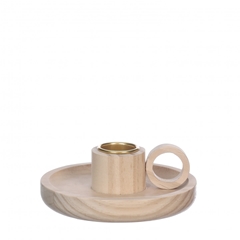 Homedeco Candle Holder Wood D10*2.5cm