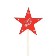 Christmas Sticks 50cm Star Buon Natale 9cm