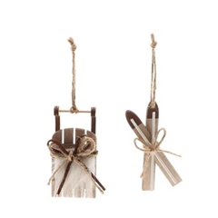 Christmas Deco Hanging Ski Sled D04*9cm