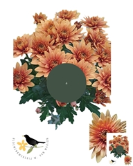 Chrysanth Spray Cantaloupe Dark 75cm 85gr.
