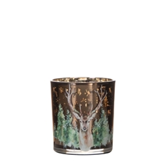 Christmas Tea Light Holder Deer D07*8cm