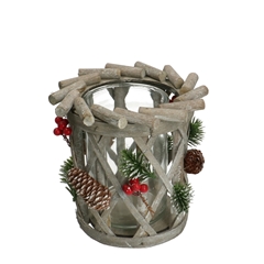 Christmas Glass Pot Christm. D10/18*17cm