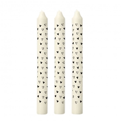 Love Candle Hearts D2.2*20cm X3 Ass.