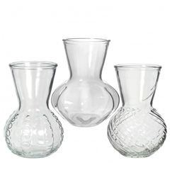 Glass Vase Kristal D6/13*18cm Ass.