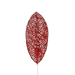 Christmas Sticks 10cm Leaf Glitter 14*6cm