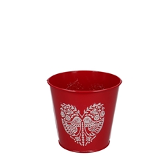Love Zinc Pot Lovebird D12.5*11.5cm
