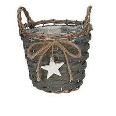 Christmas Basket Pot Star D16*14cm