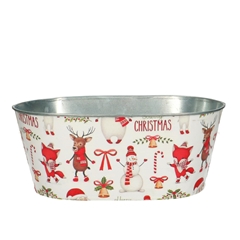 Christmas Zinc Jule Tray 24*14*10.5cm