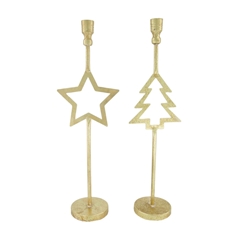 Christmas Candle Holder D16*51cm Ass.