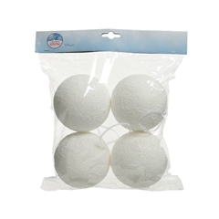 Christmas Bauble Snowball 10cm X4