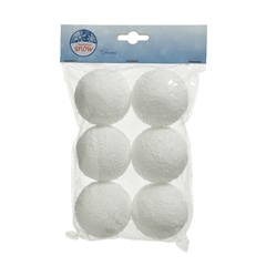 Christmas Bauble Snowball 8cm X6