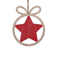 Christmas Hanging Wood Star D8.5cm