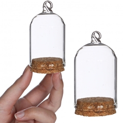 Glass Cloche Cork Hanging D06*8cm