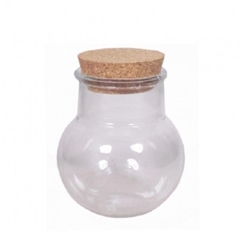 Glass Terrarium Ball Vase+cork D08/13*13.5cm