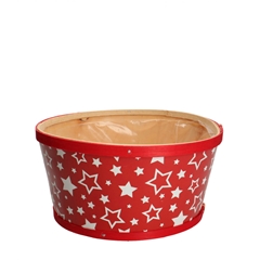 Christmas Wood Stars Tray D22*11cm