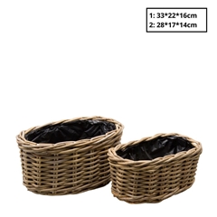 Basket Sets Rattan Terima Tray S/2 33*22*16cm