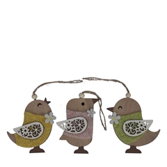 Spring Hanging Bird Wood 11cm
